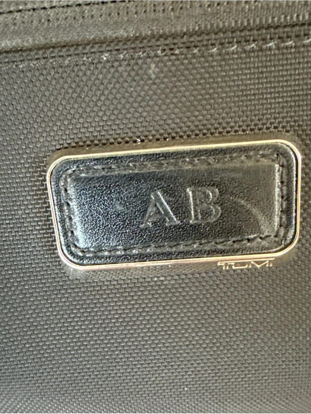 Tumi Black Arrive Sawyer Laptop Briefcase with Leather Trim-EUC Monogram